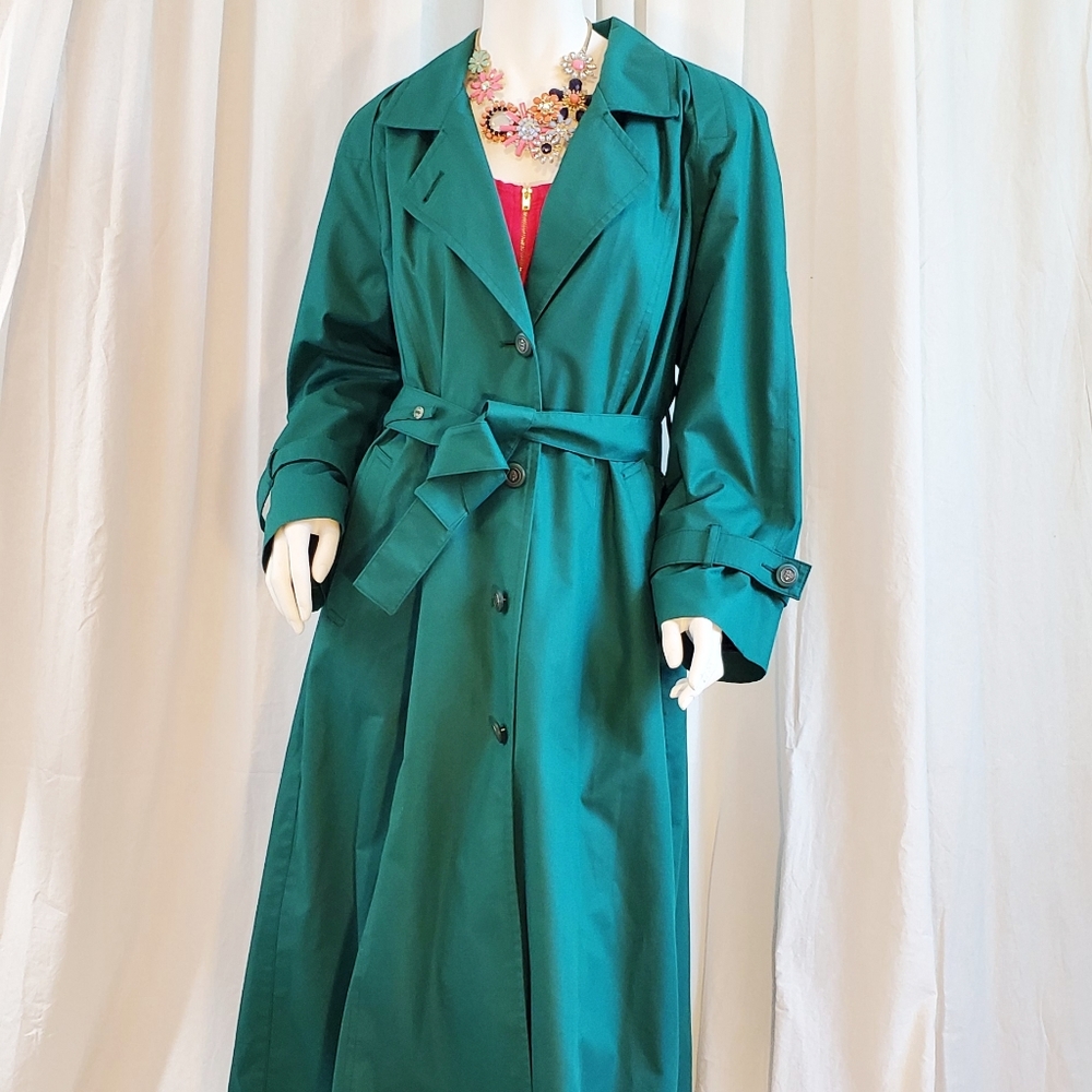 London Fog by Wamsutta Green Lined Trenchcoat 10p
